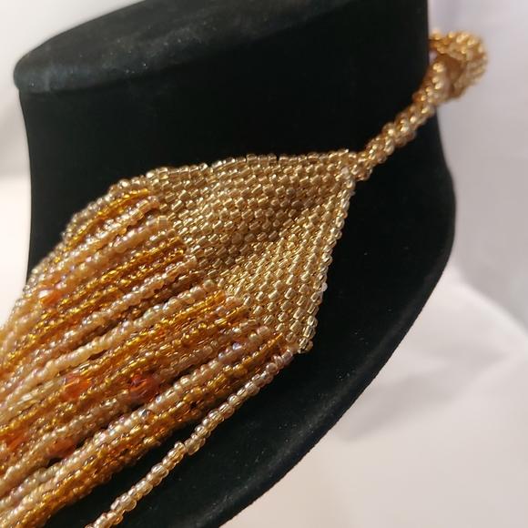 Vtg 32" long 40 strands beaded bib necklace - Picture 11 of 14